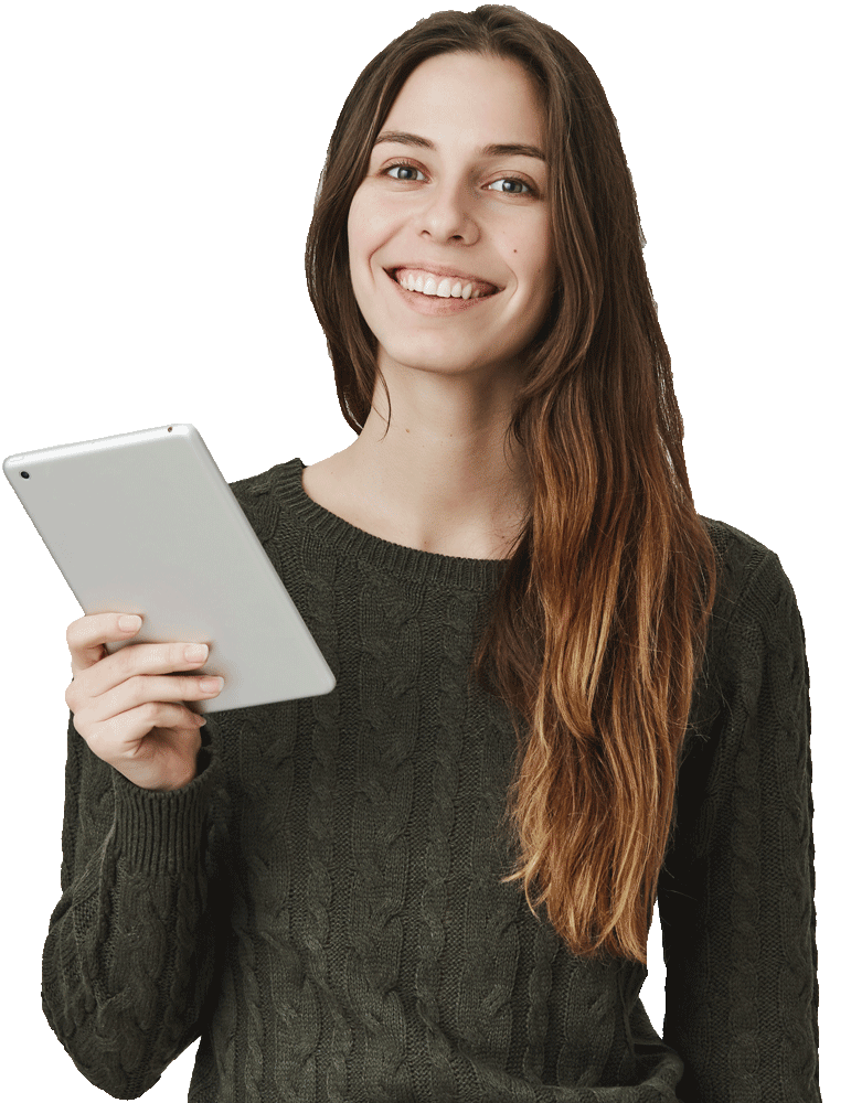 Girl holding tablet