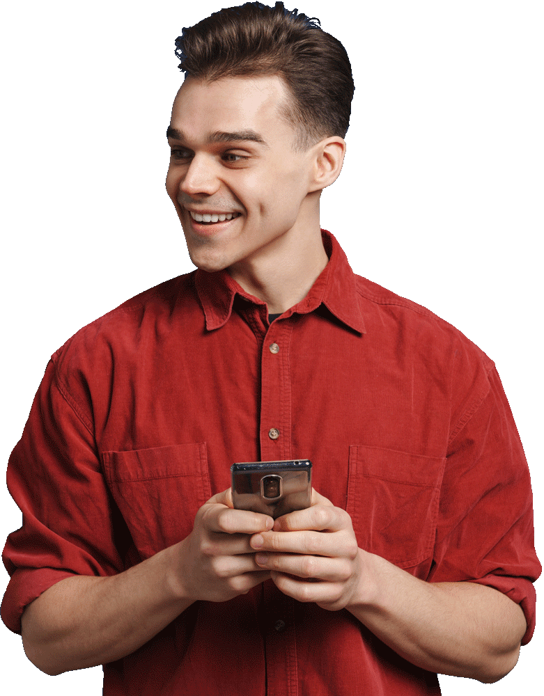 Boy holding phone